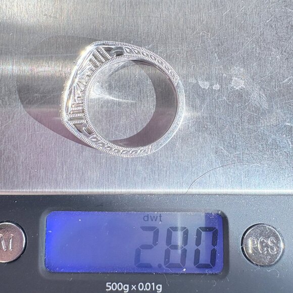 VTG Sterling Silver 925 Cubic Zirconia Prong Set Statement Ring Size 9 - Picture 10 of 11